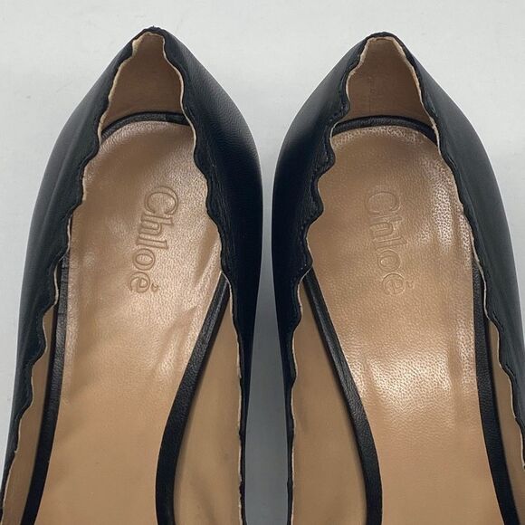 Chloe Lauren Scalloped Block Heel Pumps size 37 - Picture 5 of 15